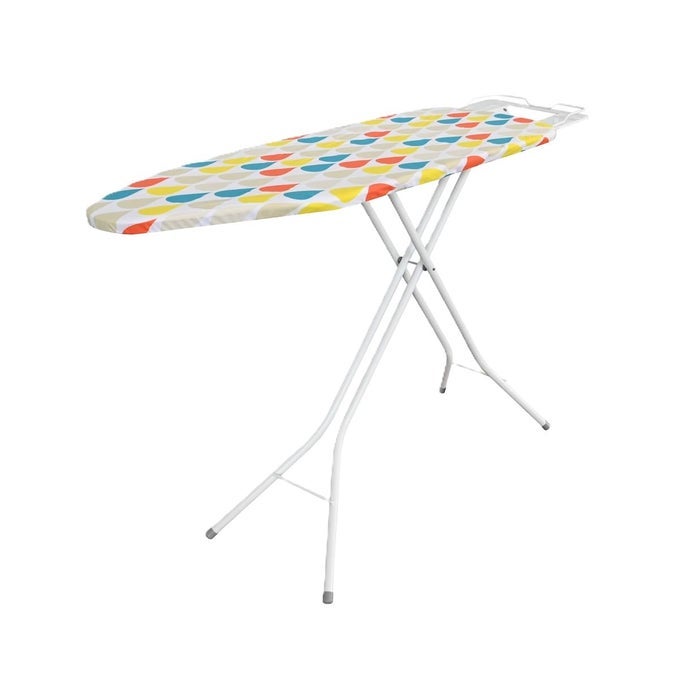 LIGHTWEIGHT FOLDING IRONING BOARD IRON BOARD IRON REST STURDY 4 LEG WITH STRONG FRAME AND 100 COTTON COVER IRONING BOARDS FREE STANDING COMPACT EASY CARRY 97X30CM