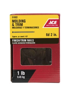 ACE 6D Diamond Point Brad Head Finish/Trim Steel Nail Black 2 Inch 51022  - Image 2