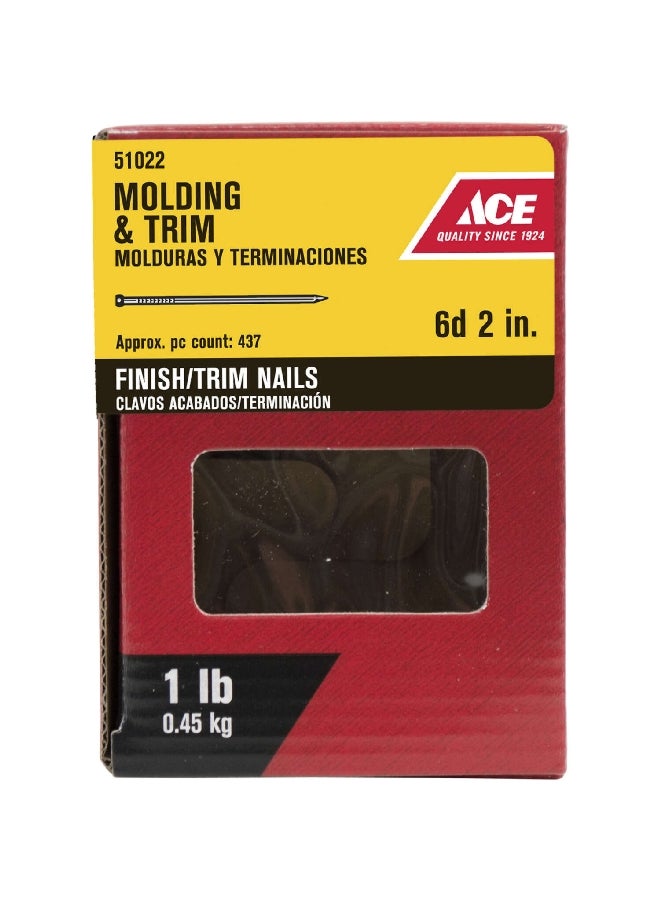 ACE 6D Diamond Point Brad Head Finish/Trim Steel Nail Black 2 Inch 51022 - Image 2