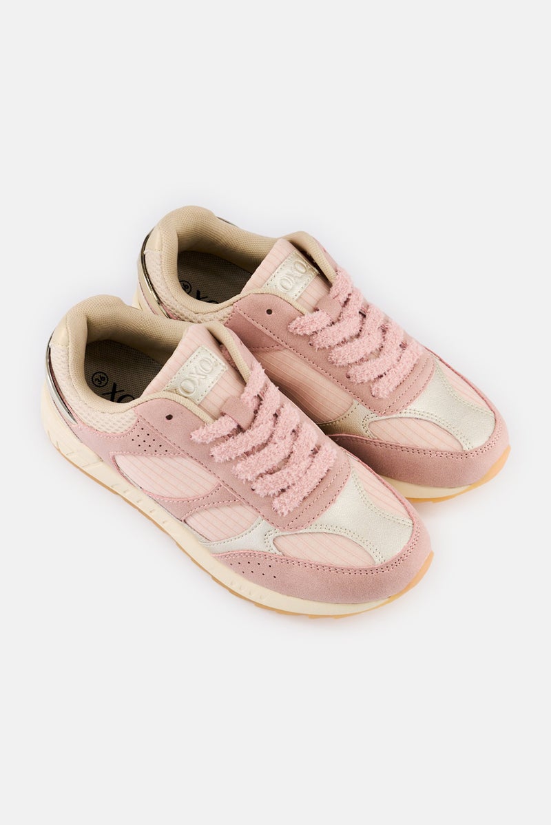 XOXO Women Lace Up Casual Sneaker Shoes, Old Pink - Image 3