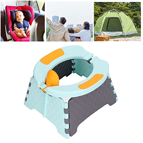 Ndola Portable Toddler Potty Toilet Foldable Car Baby Toilet with Cleaning Bag Washable Potty Chair for Home Indoor and Outdoor(Blue) - Image 2