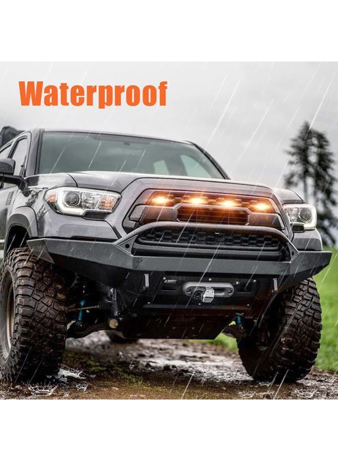 mingjue LED Grill Lights for 2016-2019 Aftermarket Toyota Tacoma TRD PRO Grille with Harness & Fuse(Amber light with black housing) - Image 4