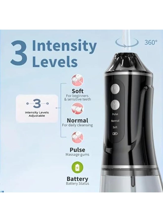 Portable Cordless Oral Irrigator, 380ml Water Tank, 4 Jet Tips, USB Rechargeable Dental Power Flosser, IPX7 Waterproof for Home and Travel - Image 4