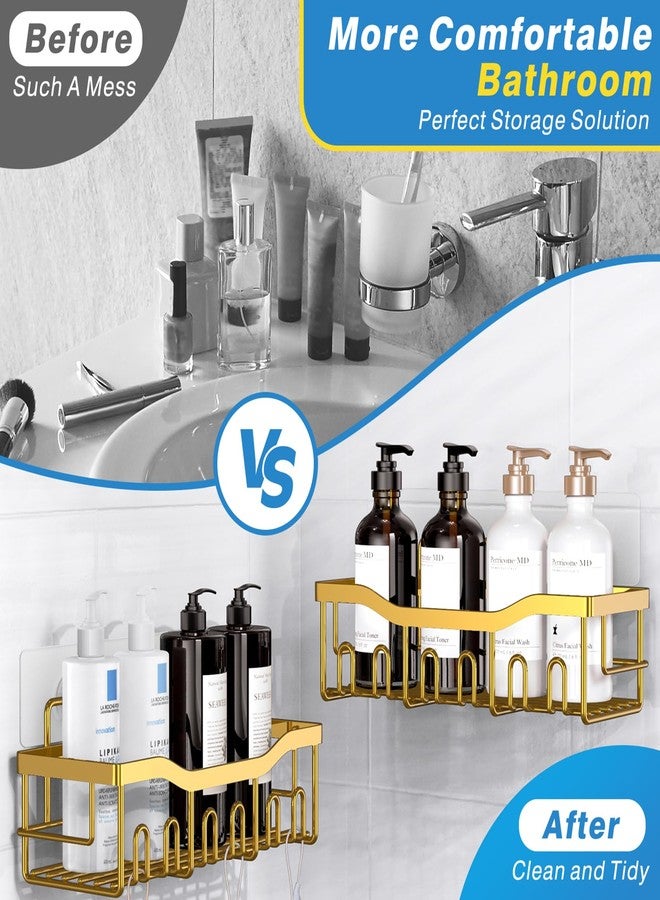 EUDELE Shower Caddy 2 Pack,Adhesive Shower Organizer for Bathroom Storage&Home Decor&Kitchen organizers and storage,No Drilling,Rustproof Stainless Steel Bathroom Shelf Organizer,Bathroom Decor Sets - Image 3