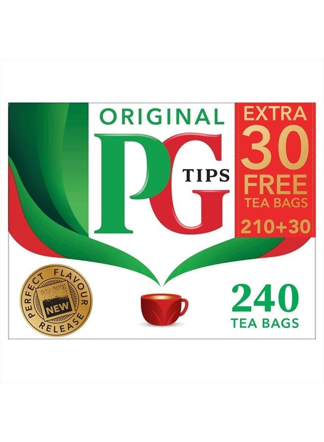 PG Tips 240 Original Non-Pyramid Tea Bags (Pack of 1) - Image 1