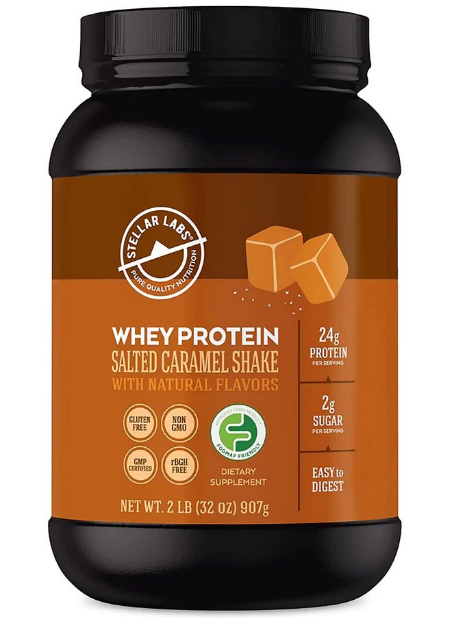 Health & Household - Stellar Labs Whey Protein Powder With Bcaa'S & Whey Isolate | Certified Low Fodmap, Non Gmo, Gluten Free, Soy Free, Low Carb, Keto, With Stevia | All Natural Lean Post Workout Shakes | Salted Caramel - Image 1
