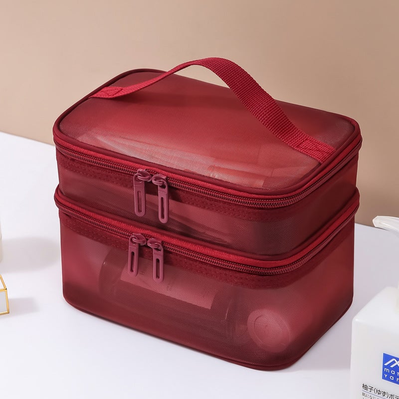 Multifunctional Simple Toiletry Bag Portable Large Capacity Cosmetic Bag Palace Style Cosmetic Storage Bag Small Printable Logo - Image 1