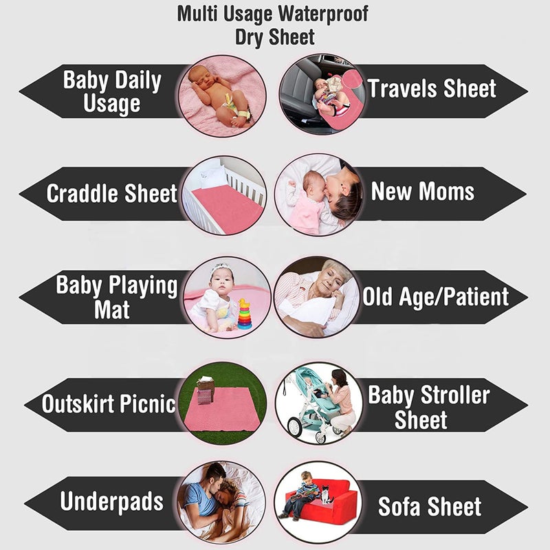 MOBDESK MAGIC BABY MAT Waterproof Cotton Bed Protector Sheet/Magic Baby MAT Ultra Absorbent Baby Dry Sheets/Reusable Water Proof/Extra Absorbent Cotton Mat H-70 - Image 5