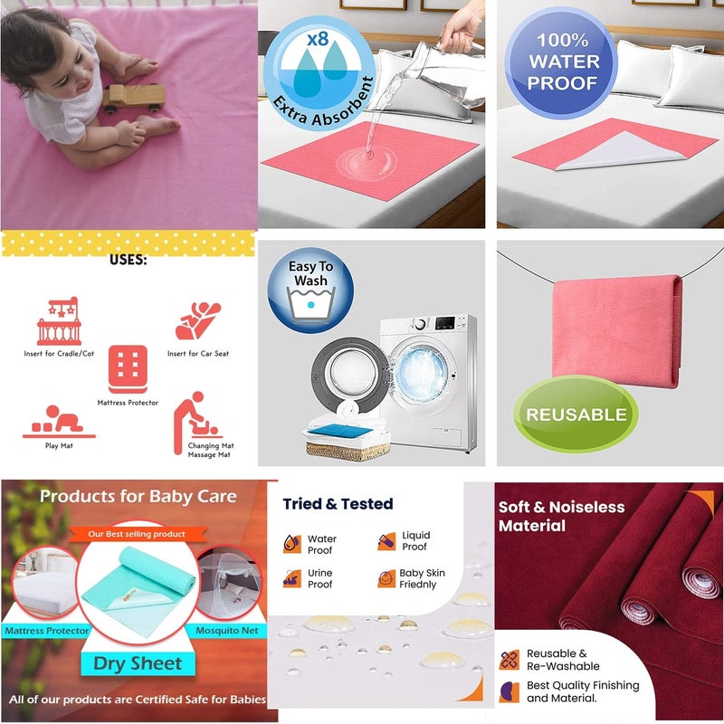MOBDESK MAGIC BABY MAT Waterproof Cotton Bed Protector Sheet/Magic Baby MAT Ultra Absorbent Baby Dry Sheets/Reusable Water Proof/Extra Absorbent Cotton Mat H-70 - Image 2