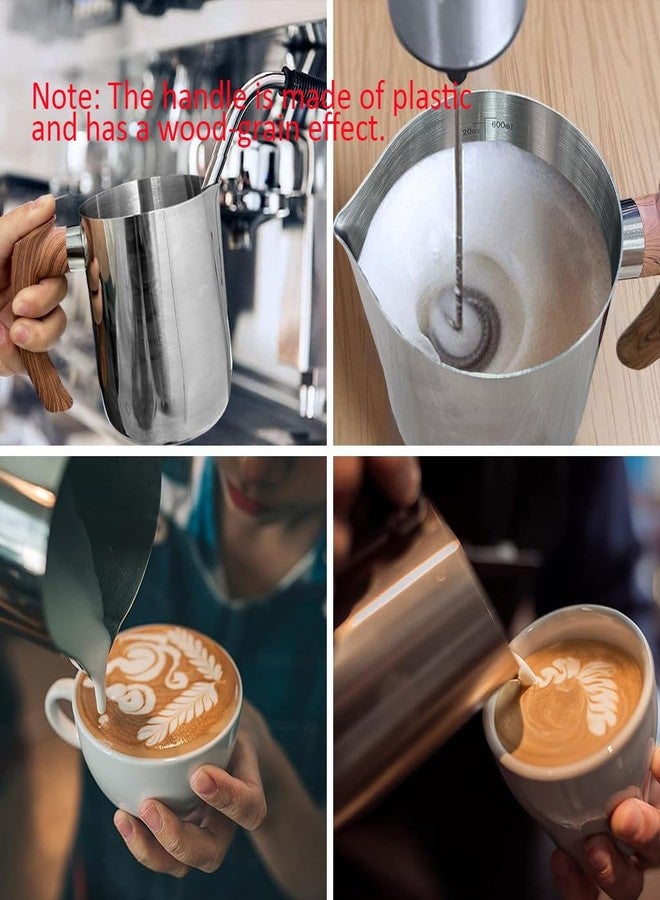 Supvox® 600ml/21Oz Milk Frothing Pitcher with Latte Art Pen, Stainless Steel Milk Frother for Coffee Steel Jug for Cappuccino Barista Steam Pitcher Coffee Accessories Coffee Frother Mug - Image 5