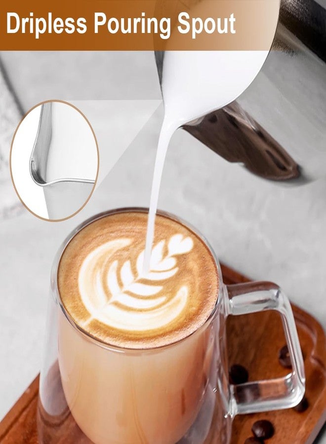 Supvox® 600ml/21Oz Milk Frothing Pitcher with Latte Art Pen, Stainless Steel Milk Frother for Coffee Steel Jug for Cappuccino Barista Steam Pitcher Coffee Accessories Coffee Frother Mug - Image 4