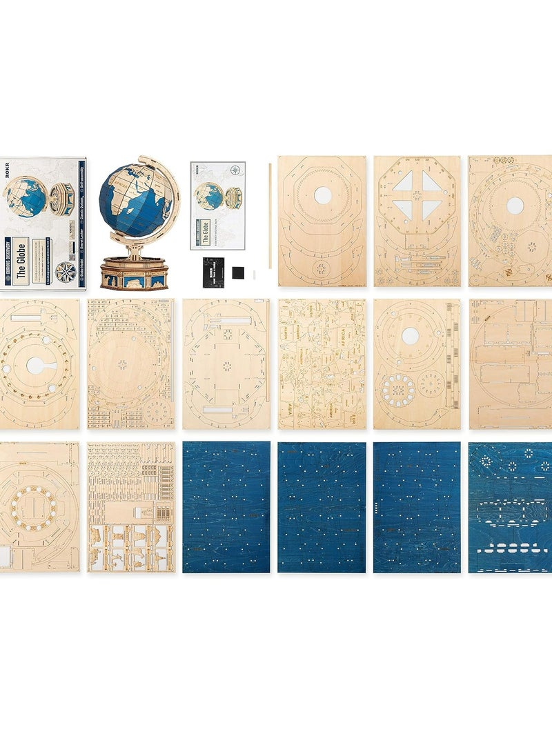 Robotime ROKR The Globe ST002,3D Wooden Puzzles for Adults/Teens, Creative Home Decor, Unique Gift for Craft Hobby Adults/Teens  - Image 4