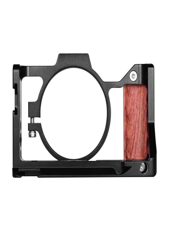 ANDOER Camera Cage Compatible with Sony ZV1 Camera with Wooden Handle Grip Cold Shoe for Mounting Microphone LED Light - Image 2