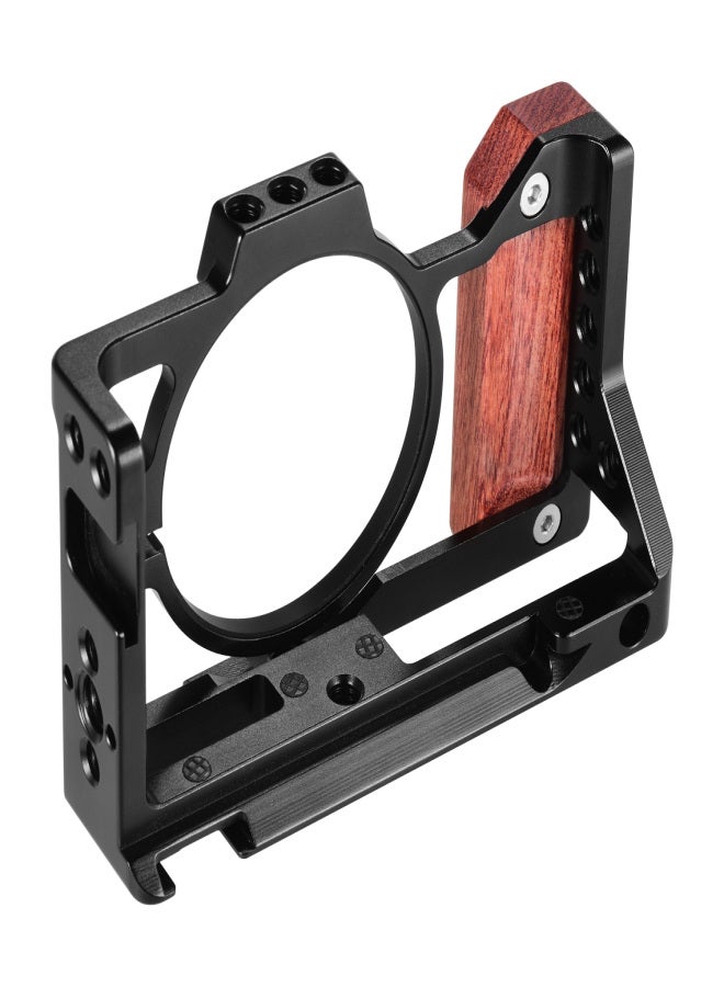 ANDOER Camera Cage Compatible with Sony ZV1 Camera with Wooden Handle Grip Cold Shoe for Mounting Microphone LED Light - Image 4