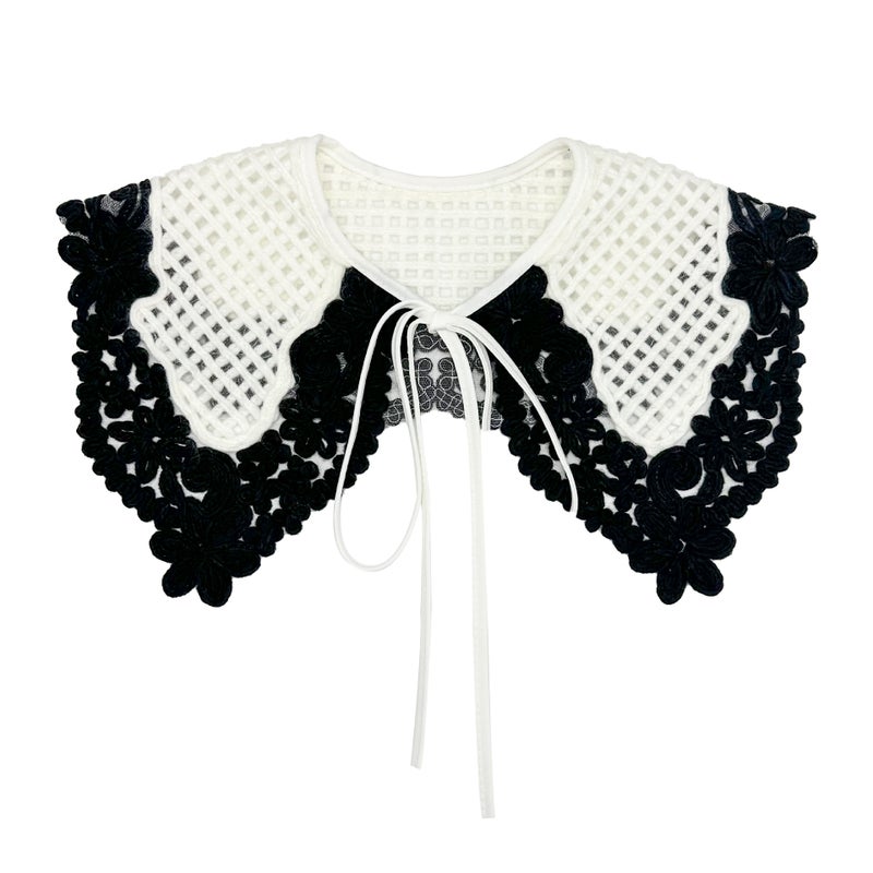 New factory direct autumn and winter woolen collar flower womens clothing dress coat shirt with collar black and white color matching HY02 car strip