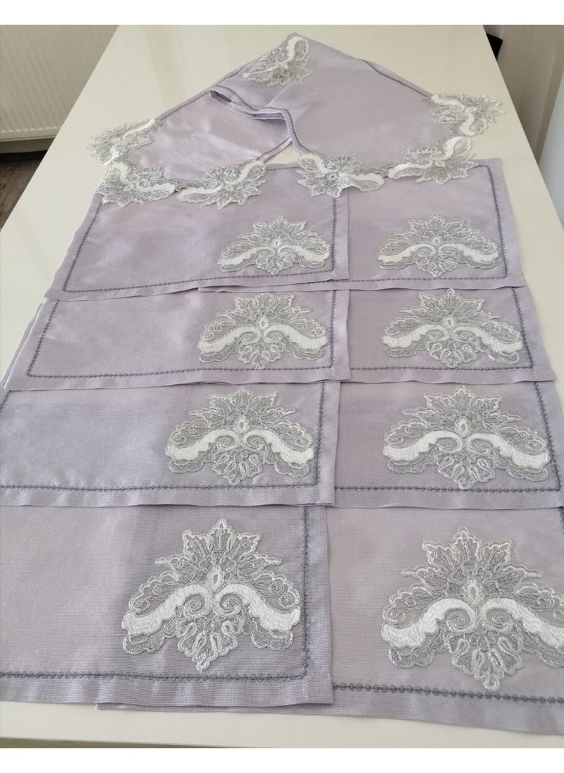 Lady Rio Presentation Set for 8 Persons with Placemat, Runner and Suppli. French Lace Presentation Set  - Image 3