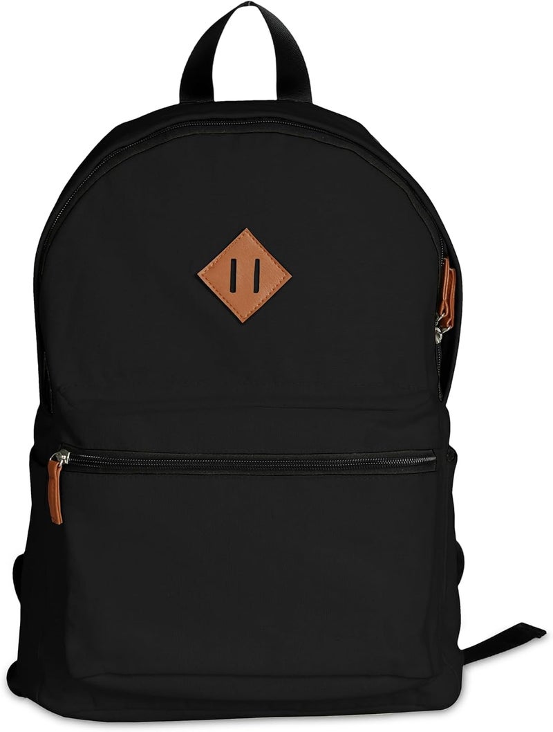 giftology Lemgo Canvas Backpack 15 Inch Laptop Bag, Durable 12oz Canvas Casual Daypack with Front Zipper Pocket, Side Pocket, Lightweight Travel Work School Backpack - Image 2