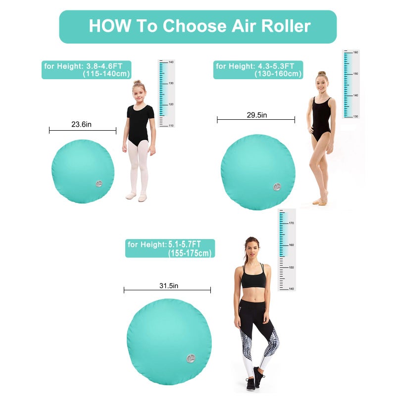 AWSUM Gymnastics Tumbling Equipment Barrel Inflatable Air Roller Thicken Octagon Mat back Handspring Trainer for Cheerleading Training Home Use, Without pump - Image 2