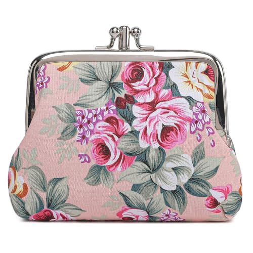 Sanxiner Cute Floral Buckle Coin Purses Vintage Pouch Kiss-lock Change Purse Wallets - Image 1