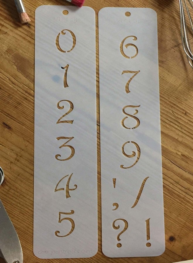 Designer Stencils C138 1.25 Inch Contemporary Numbers Cake Stencils, Beige/semi-transparent - Image 3