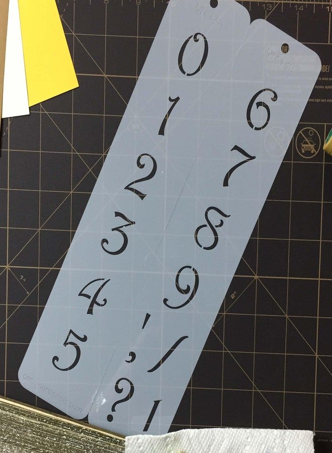 Designer Stencils C138 1.25 Inch Contemporary Numbers Cake Stencils, Beige/semi-transparent - Image 4
