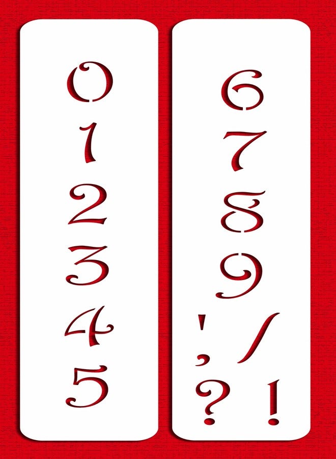 Designer Stencils C138 1.25 Inch Contemporary Numbers Cake Stencils, Beige/semi-transparent - Image 1
