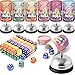 RoundFunny 6 Sets Bunco Game Kit Party Supplies for Ladies Night Family Group Board Games 72 Colorful Dice 6 Bells 6 Dice Cups with Lids Christmas Bunco Gift for Women up to 6 Groups of 212 Players - Image 2