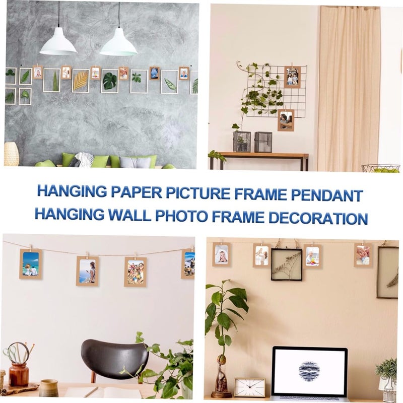 GALPADA 30pcs Wall Photo Frames Hanging Paper Picture Frames Set 5-inch White Black Kraft Paper, Lightweight Decorative Photo Wall Hanging for Home Décor - Image 2