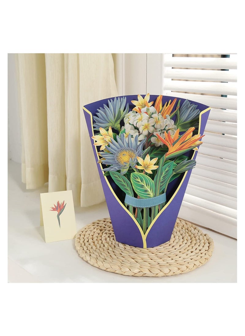 Y&D SYOSI Pop Up Greeting Cards, 3D Flower Bouquet Card, Handmade Gift Cards for Birthday Gifts, Mother's Day Anniversary 12 Inch Life Sized  - Image 3