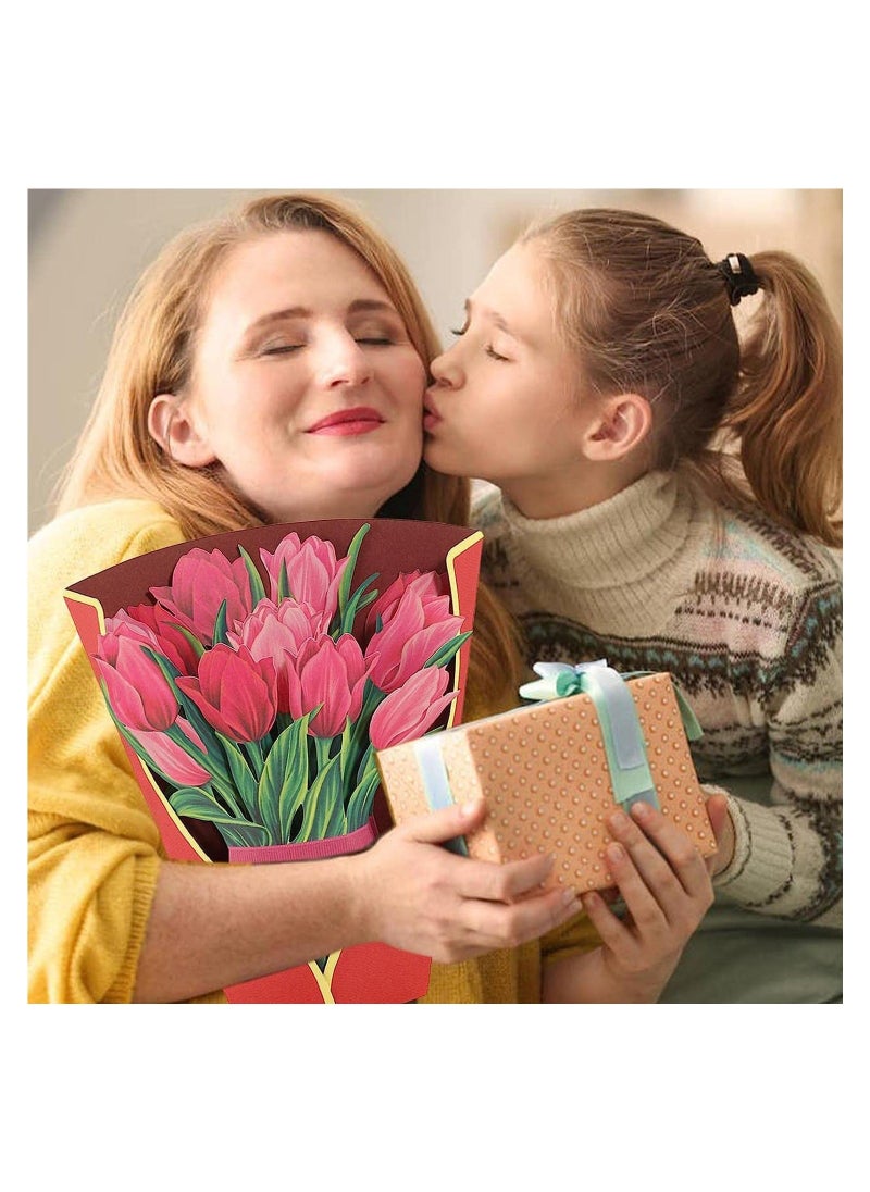 Y&D SYOSI Pop Up Greeting Cards, 3D Flower Bouquet Card, Handmade Gift Cards for Birthday Gifts, Mother's Day Anniversary 12 Inch Life Sized  - Image 5