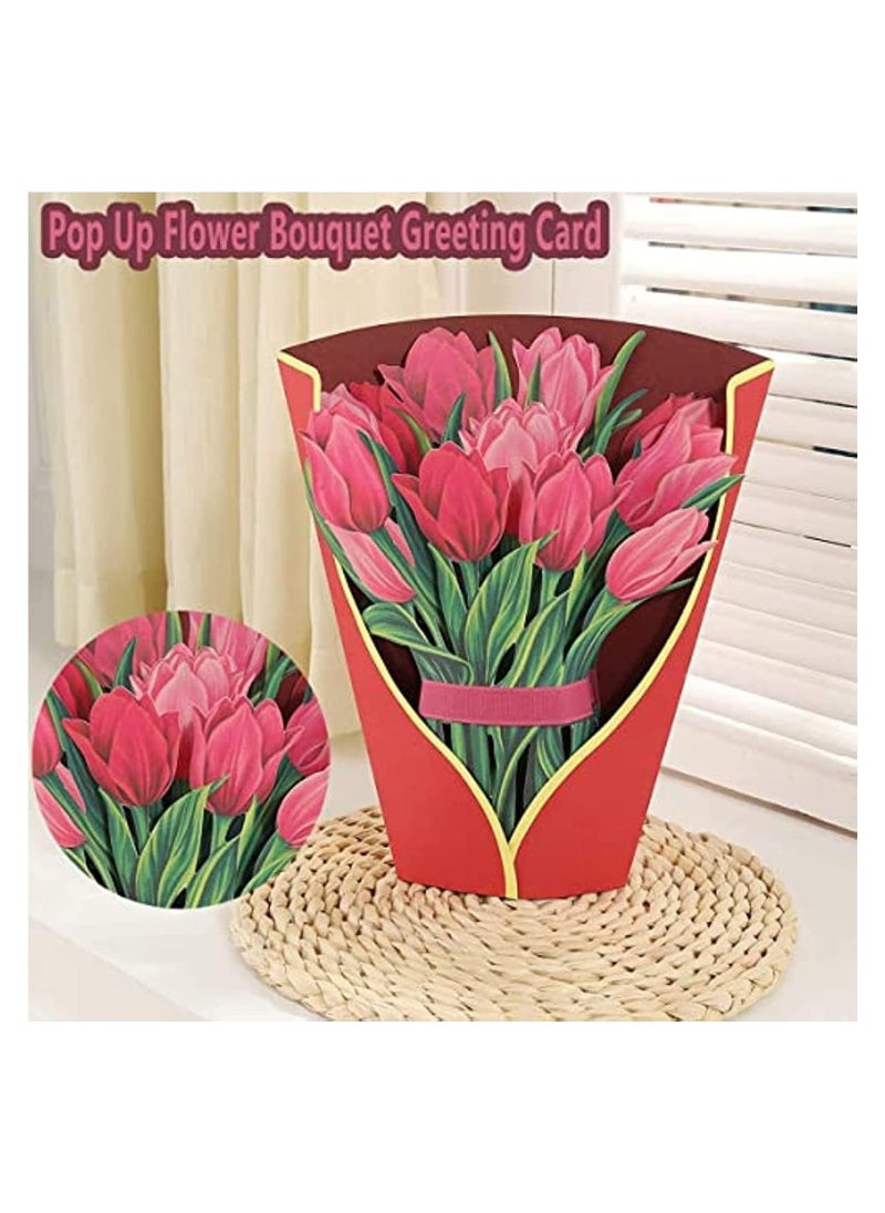 Y&D SYOSI Pop Up Greeting Cards, 3D Flower Bouquet Card, Handmade Gift Cards for Birthday Gifts, Mother's Day Anniversary 12 Inch Life Sized  - Image 4