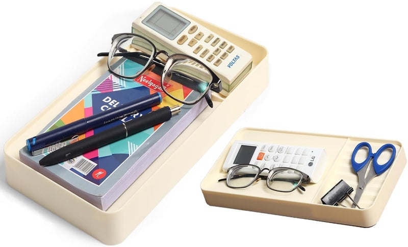 GadgetBite Desk Organiser Office Table Tray for Home Office Organizer Polyvinyl Chloride Desktop Tray for Office Home Stationery Pen Pencil Coins Notes Specs Earphone Cable Cord Gadget Accessories - Image 1