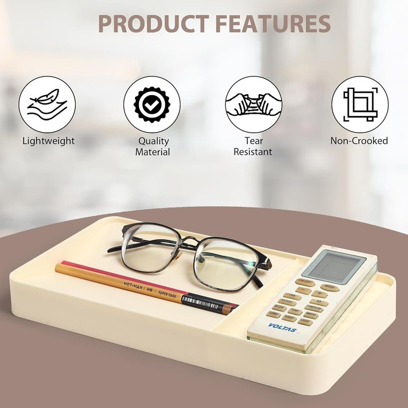 GadgetBite Desk Organiser Office Table Tray for Home Office Organizer Polyvinyl Chloride Desktop Tray for Office Home Stationery Pen Pencil Coins Notes Specs Earphone Cable Cord Gadget Accessories - Image 4