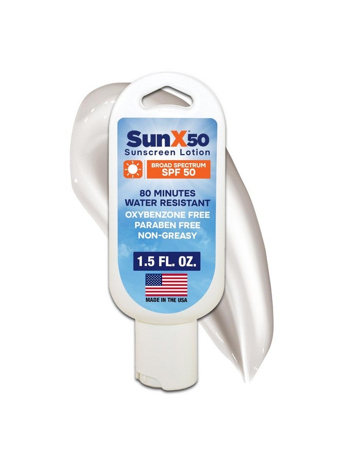 CoreTex Sun X 50 SPF Broad Spectrum Sunscreen Lotion - 1.5oz Tottle of Paraben, Oxybenzone, Octinoxate, & Oil Free Sunscreen - No White Cast and Water & Sweat Resistant Up to 80 Minutes - Image 1