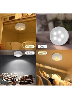 REOCLE 6 Pack LED Puck Lights Battery Operated Under Cabinet Light RGB Color Changing Night Lights Dimmable Push Light for Bathroom Kitchen Bedroom  - Image 5