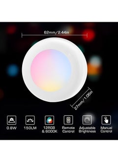 REOCLE 6 Pack LED Puck Lights Battery Operated Under Cabinet Light RGB Color Changing Night Lights Dimmable Push Light for Bathroom Kitchen Bedroom  - Image 2