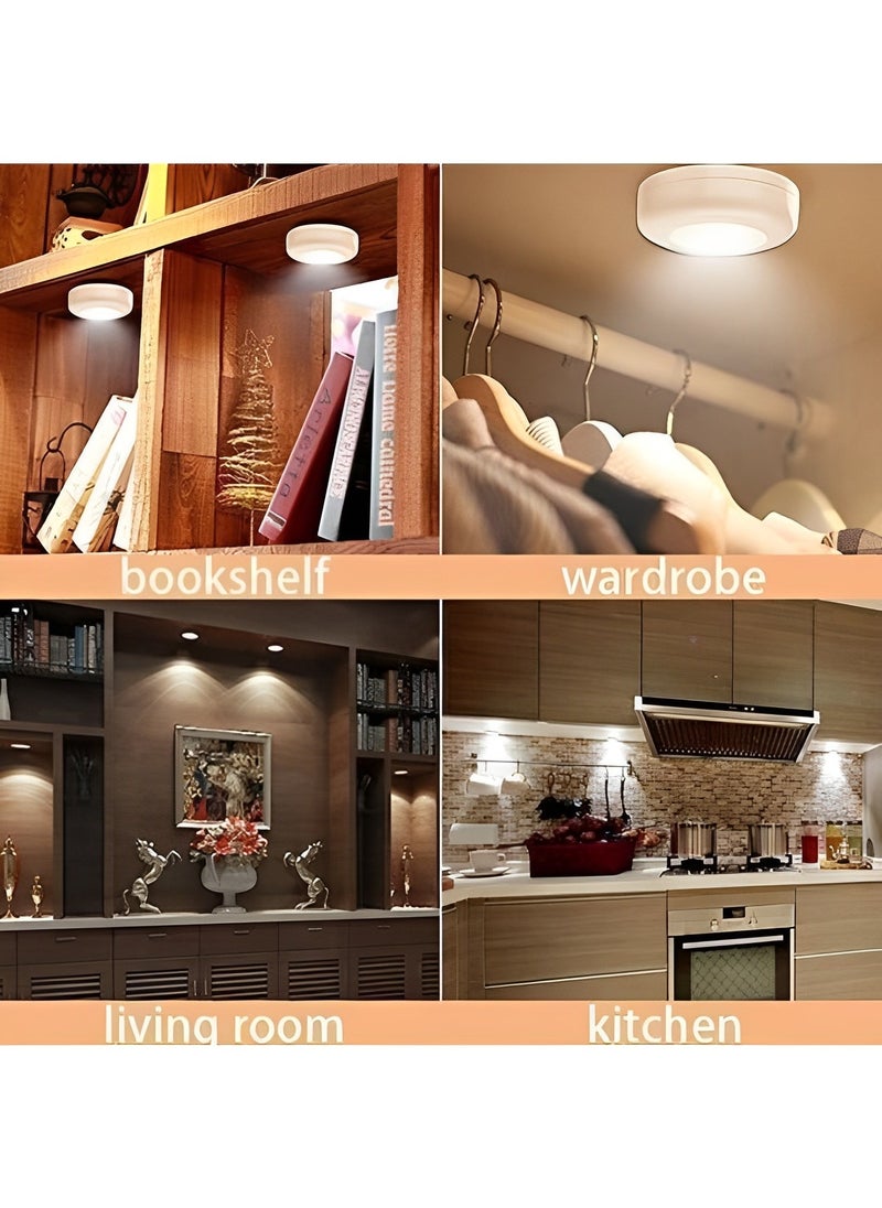 ريوكل - مجموعة من 6 مصابيح LED تعمل بالبطارية تحت الخزانة، مصابيح ليلية متغيرة الألوان RGB، قابلة للتعتيم، للحمام والمطبخ وغرفة النوم - Image 1