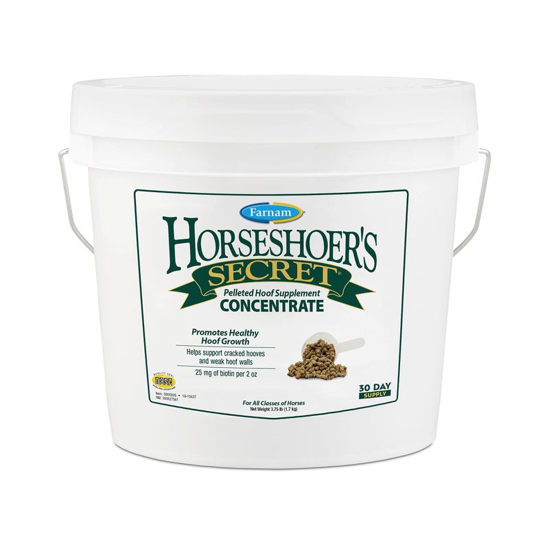 Farnam Horseshoer's Secret Pelleted Hoof Supplements Concentrate, Economic formula with 25 mg. of biotin per 2 oz. serving, 3.75 lb., 30 day supply - Image 1