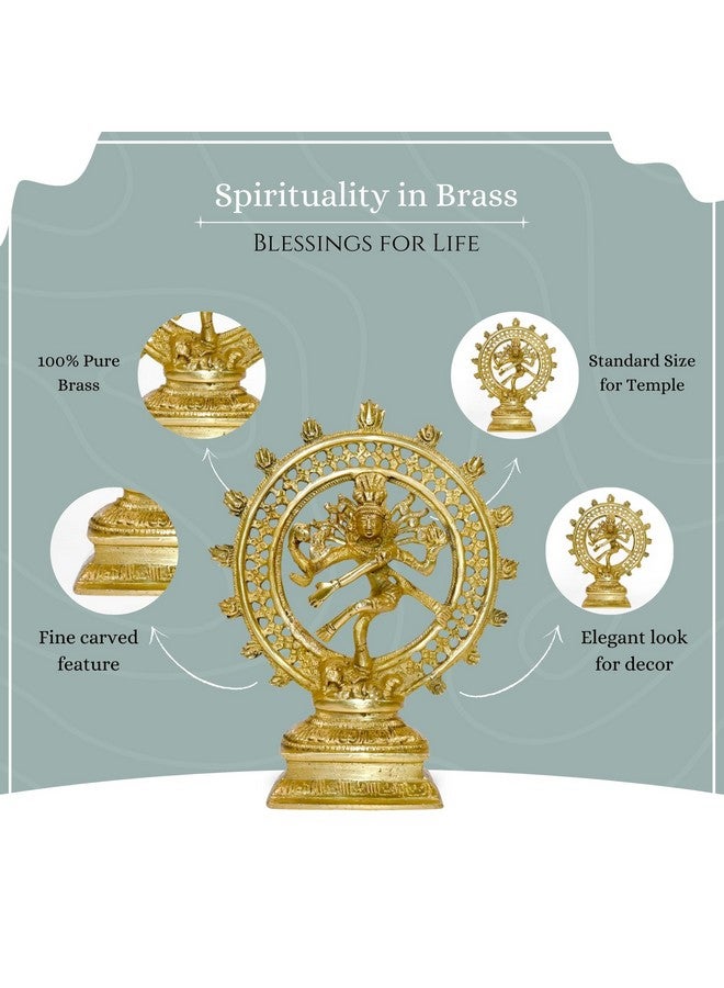 Pick End Now Brass Lord Shiva Shankar Dancing Natraj/Nataraja Statue | Product Dimensions - LxBxH - 18.5 X 4.5 X 22Cm, Weight 1.5 Kg - Image 4
