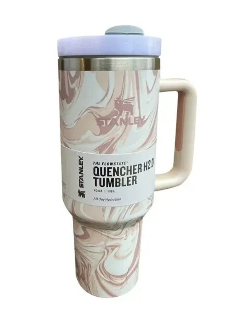 Stanley 40 Oz Tumbler with Handle and Straw – Leak Resistant Flip Lid, Vacuum Insulated. Stainless Steel Portable Travel Mug – Keeps Drinks Hot or Cold for Hours - Image 1