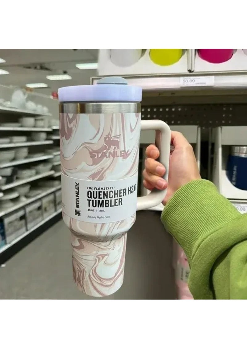 Stanley 40 Oz Tumbler with Handle and Straw – Leak Resistant Flip Lid, Vacuum Insulated. Stainless Steel Portable Travel Mug – Keeps Drinks Hot or Cold for Hours - Image 4