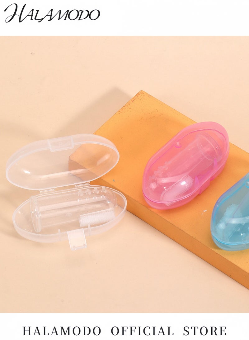 HALAMODO Baby Finger Toothbrush Silicone Baby Oral Massager Baby Training Toothbrush Suitable for Newborn Teeth Cleaning and Soothing Comes with Storage Box Suitable for Children and Pets - Image 2