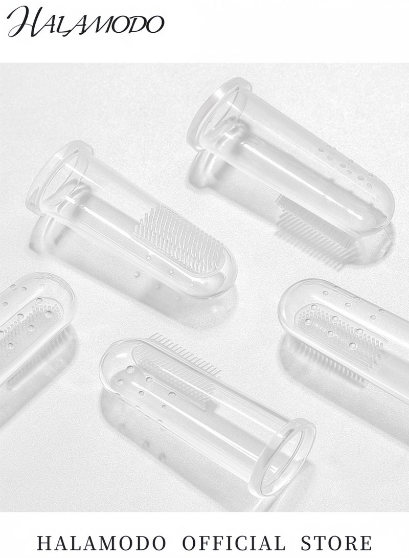 HALAMODO Baby Finger Toothbrush Silicone Baby Oral Massager Baby Training Toothbrush Suitable for Newborn Teeth Cleaning and Soothing Comes with Storage Box Suitable for Children and Pets - Image 5