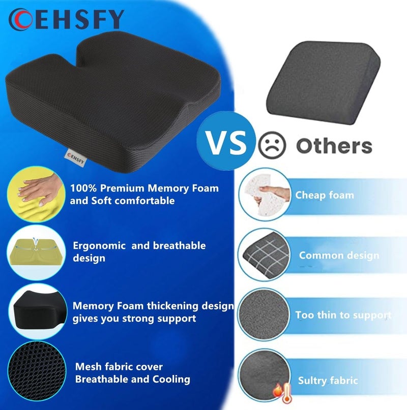 COEHSFY Memory Foam Seat Cushion for Office Chair, Car Seat, and Wheelchair - Image 5