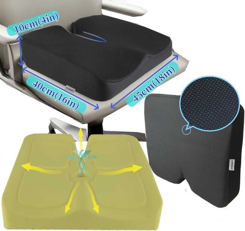 COEHSFY Memory Foam Seat Cushion for Office Chair, Car Seat, and Wheelchair - Image 2