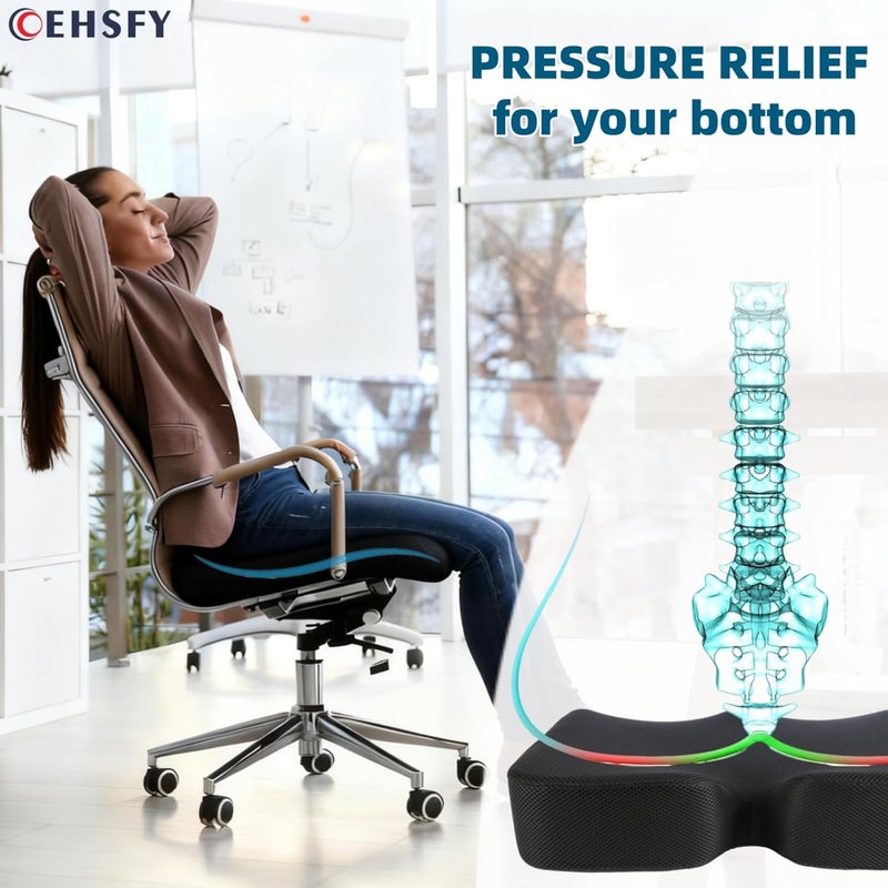COEHSFY Memory Foam Seat Cushion for Office Chair, Car Seat, and Wheelchair - Image 3