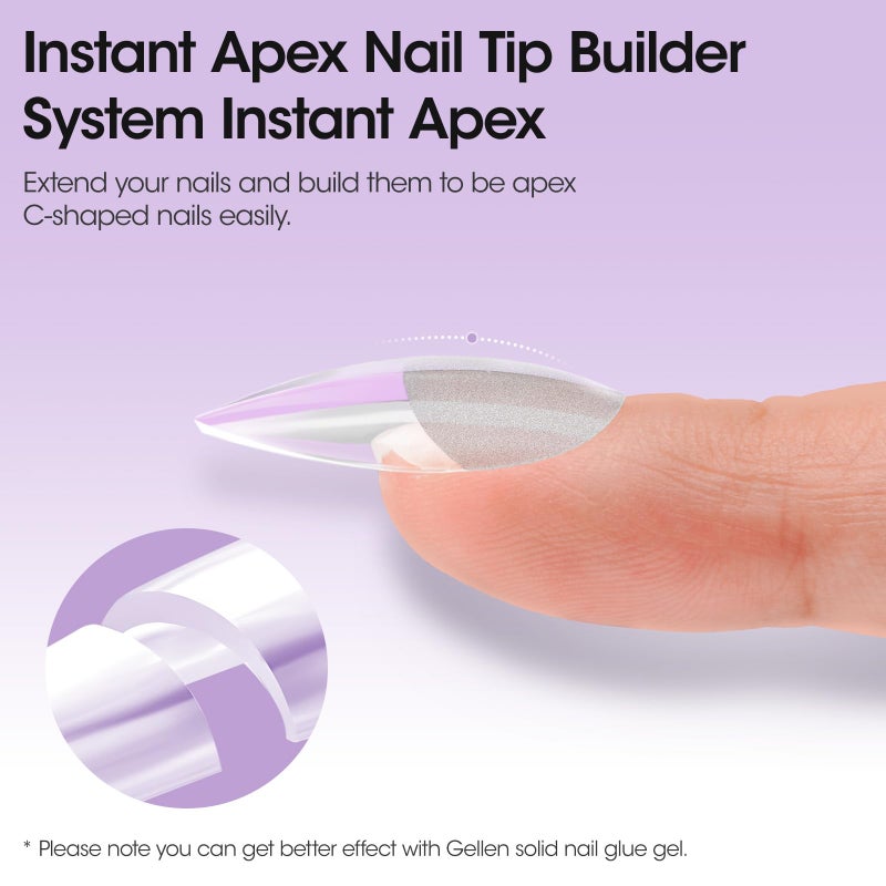 Gellen Tipex Pre-building Nail Tips, 320pcs Built-in Apex Medium Almond Nail Tips, 16 Sizes Full Cover Pre-file NailTips for Easy Wearing, Thicken Nails for Flat Nails - Image 2