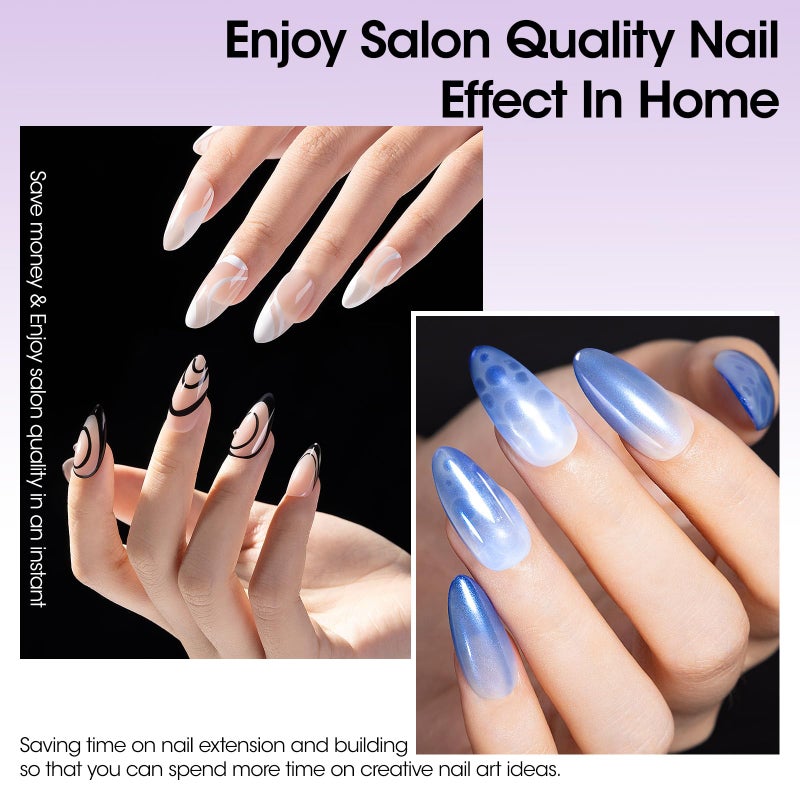 Gellen Tipex Pre-building Nail Tips, 320pcs Built-in Apex Medium Almond Nail Tips, 16 Sizes Full Cover Pre-file NailTips for Easy Wearing, Thicken Nails for Flat Nails - Image 5