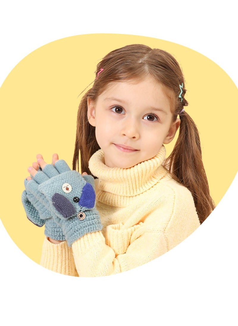SYOSI Children's Kids Half Finger Gloves, 2 Pairs Kids Warm Winter Gloves, Fingerless Knitted Warm Winter Gloves for Boy Girl,4-9Y  - Image 4