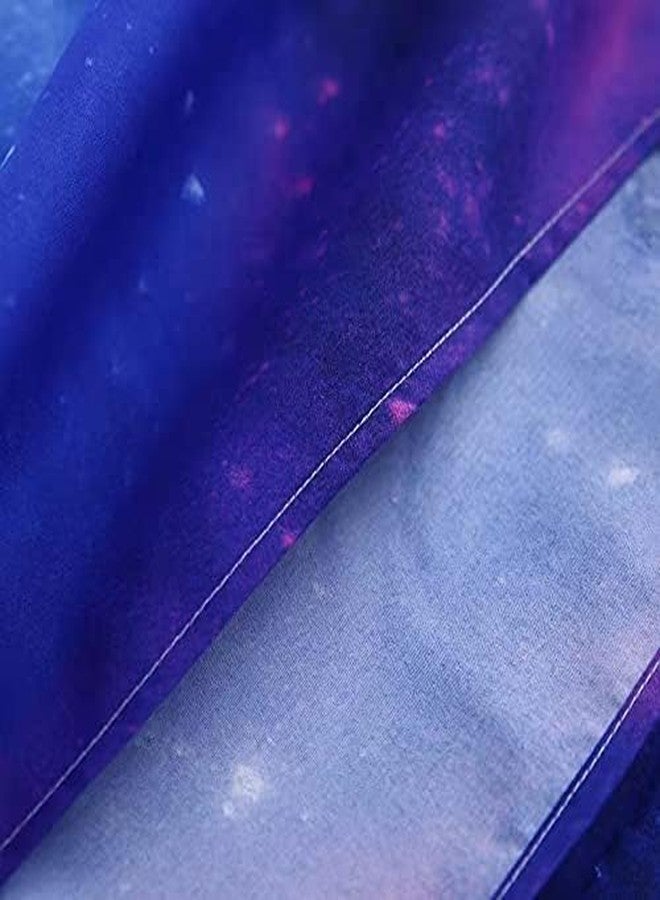 SDIII طقم ملاءات سرير SDIII مكون من 4 قطع بنقشة المجرة الزرقاء، ملاءات ناعمة من الألياف الدقيقة بنقشة المجرة، طقم ملاءات سرير بنقشة المجرة الزرقاء مناسب للفتيات والفتيان والأطفال والمراهقين لجميع الفصول - Image 5